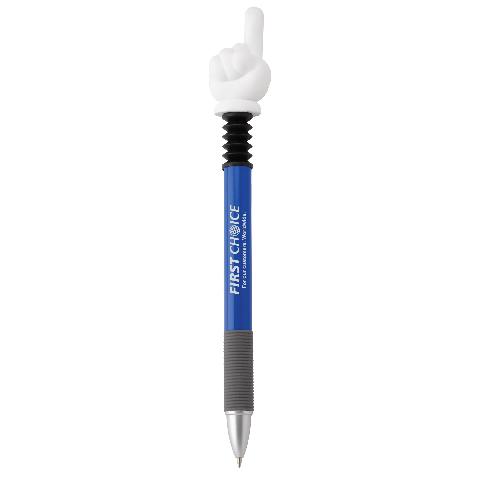 Number # 1 (one) Blue Finger Topper Fun Shaped Pen, Novelty Pen, Standard Size Pens, Promotional Pens, Personalized Pens.